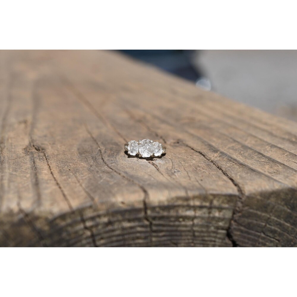 Engagement ring Sterling Silver Lake County Diamond Ring, Rough Raw Diamond , Un